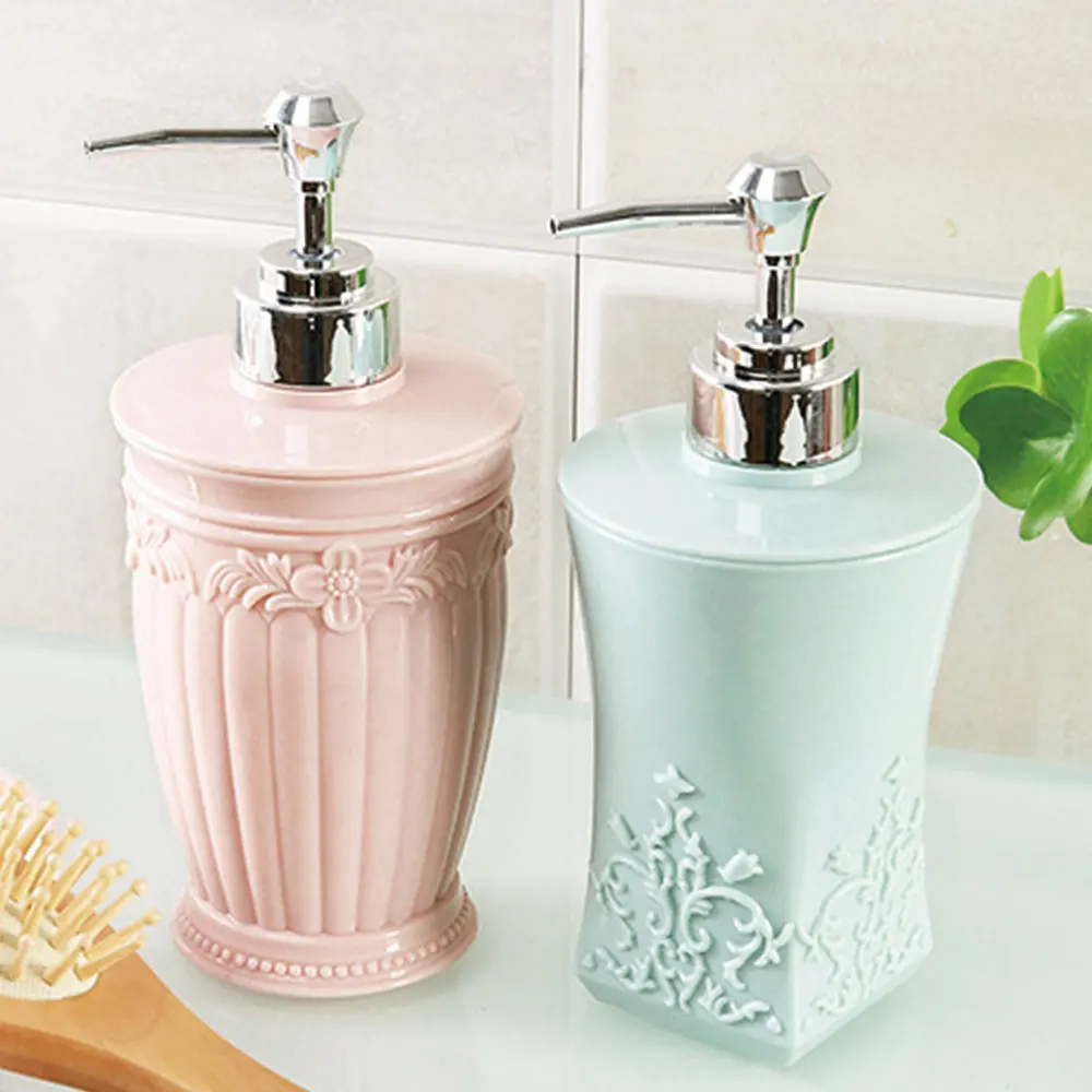 400ML European-style Carved Shower gel bottled Liquid Soap Whipped Points Bottling Shampoo Lotion Shower Gel Pump Bottles