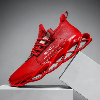 

New Trend Brand Running Outdoor Shoes Man Designer Sports Men Shoes Red Leather Gym Men Sneakers Wearable Men Walking Shoes