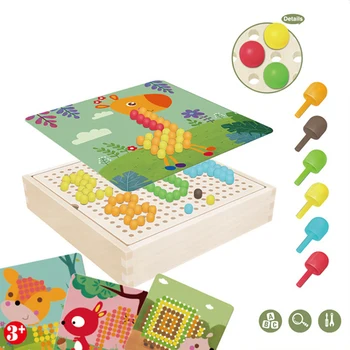 

Mushroom Nail Beads Baby Toys Colorful Assembling Mushrooms Nails Kit Kids 3d Puzzles Toy Funny Children's Educational Toys