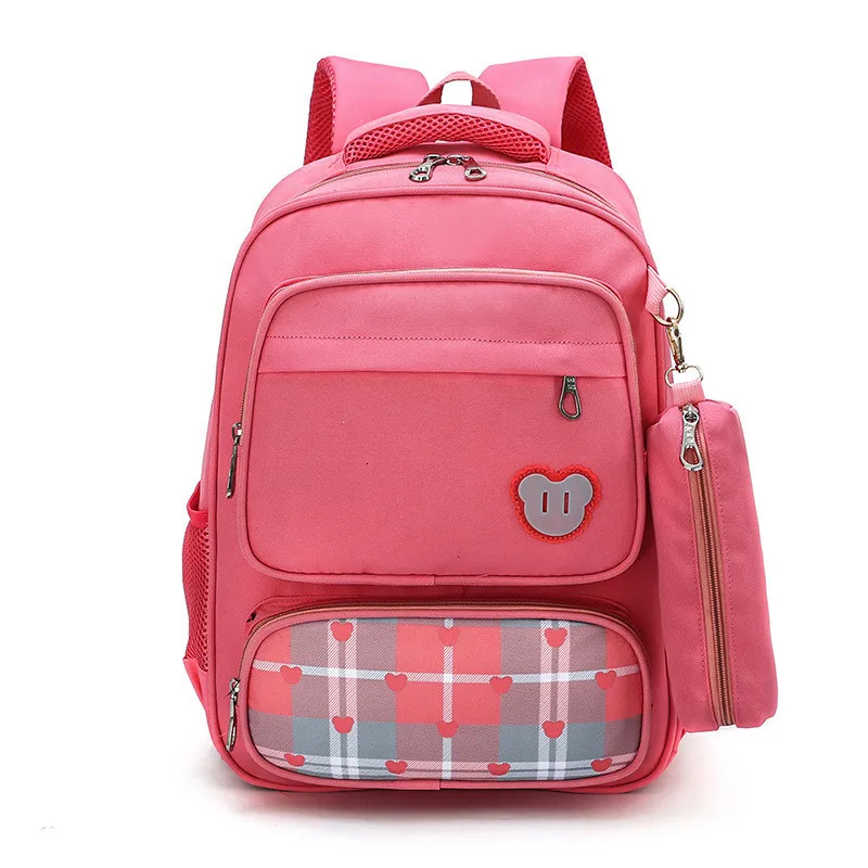 pink Рюкзак для детей mochilas escolares, школьные сумки, мультяшный школьный рюкзак, сумки, водонепроницаемый рюкзак для детей 1-3 класса - Color: pink