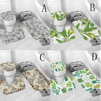 

Bathroom Mats Toilet Cover 3pcs/set Non-slip Fish Scale Bath Mat Bathroom Kitchen Carpet Doormats Decoration