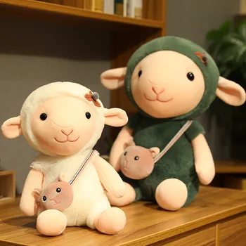 

Candice guo plush toy stuffed doll cartoon animal sheep bag lamb flower baby birthday gift christma present 1pc