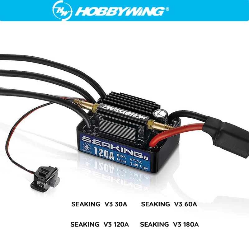 

Original Hobbywing SeaKing V3 Water proof 30A/60A/120A/180A 2-6S Lipo Speed Controller 6V BEC Brushless ESC for RC Racing Boat