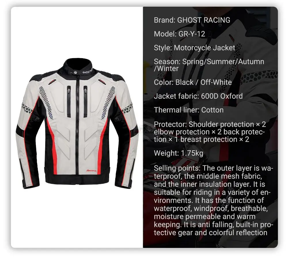 Waterproof Motorcycle Jacket Pants Off-Road Racing Motocross Riding Jacket Suit Men Windproof Touring Moto Protective Suit