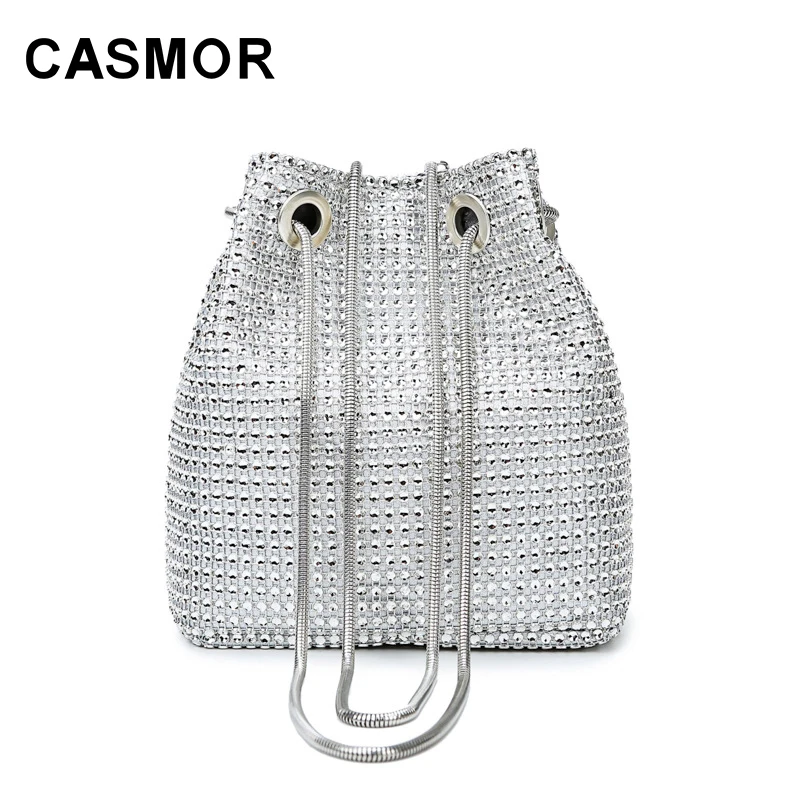 Женские вечерние сумки через плечо CASMOR однотонные с цепочкой и блестками 2019 |