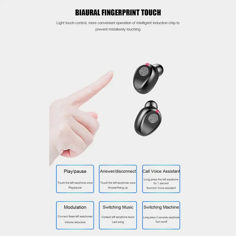 Bluetooth 5,0 беспроводные наушники F9 TWS Bluetooth беспроводные наушники беспроводная гарнитура для женщин и мужчин(сенсорный цифровой дисплей