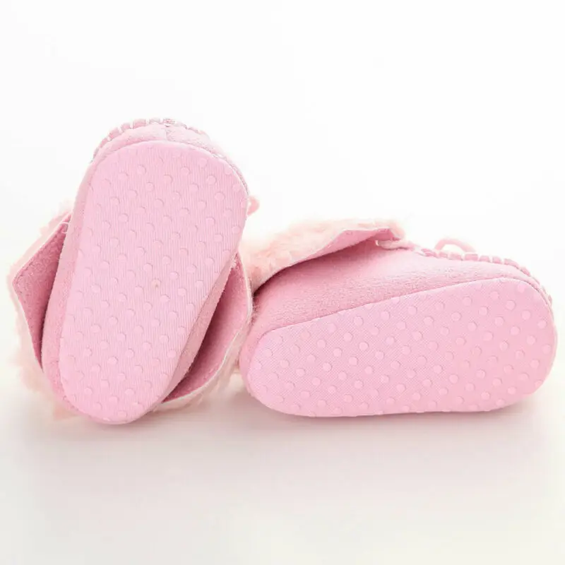 Pudcoco/Новые теплые зимние ботинки на меху для девочек Однотонные ботильоны на шнуровке, Размер 11-13, резиновая подошва, хлопковая обувь для детей