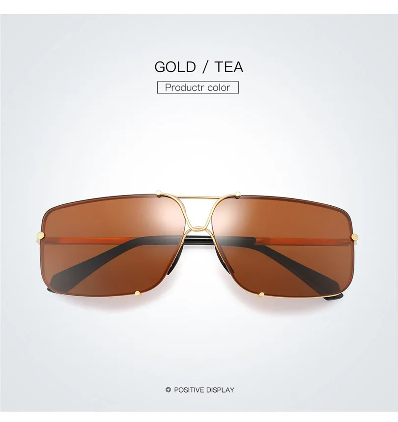 Brand Design Sunglasses Men Driving Square Frame Sun Glasses Male Classic Unisex Goggles Eyewear Gafas M208 - Цвет линз: C4 Gold Tea