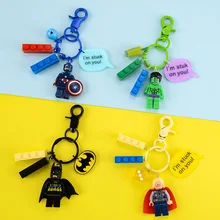 Porte-clés lapin soldat Super héros, blocs de construction, pour garçons et filles, pendentif de sac, bijoux cadeaux, nouvelle collection