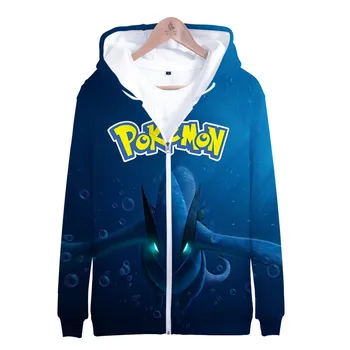 

Popular Pikachu Pokemon 3D Anime Hooded Men's Boys Zipper Hoodies Ladies Girls Casual Street Wear 3d Sweatshirt Jacket XXS-4XL