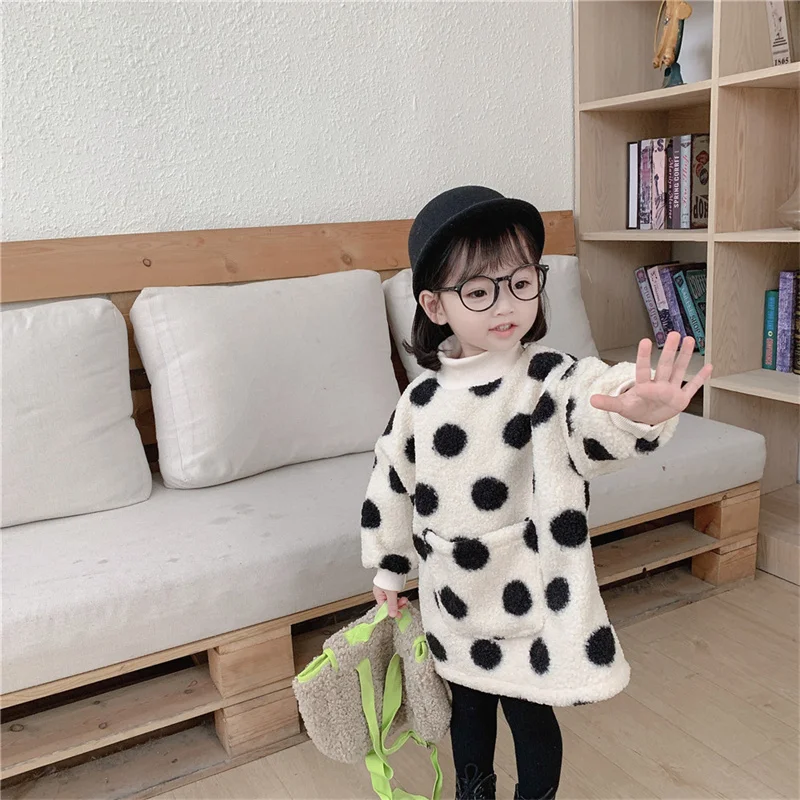 

Girls' Hoodies Sweatshirts Kids Jacket 2021 Vintage Warm Winter Autumn Thicken Velvet Fleece Cotton Baby's Children's Clothing