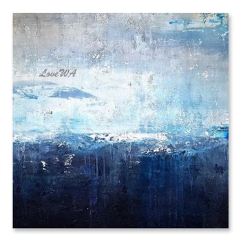 

Blue Acrylic Design Wall Decor Art Oil Painting Picture Real Handmade Hot Selling Paintings Picture Canvas Wall Art For Bedroom