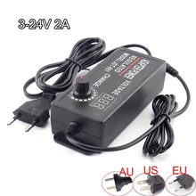 Регулируемый адаптер питания переменного тока 100-220 В в постоянный ток 3-24 В 2 а CCTV камера источник питания Светодиодная лента светильник дисплей экран зарядное устройство M20