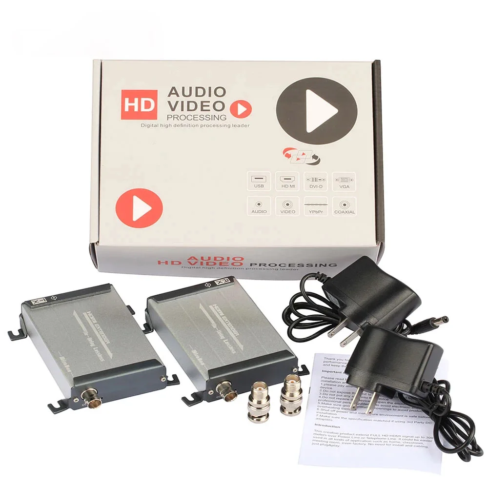 200 м HDMI-совместимый удлинитель через коаксиальный кабель BNC Порт с Full HD 1080P видео