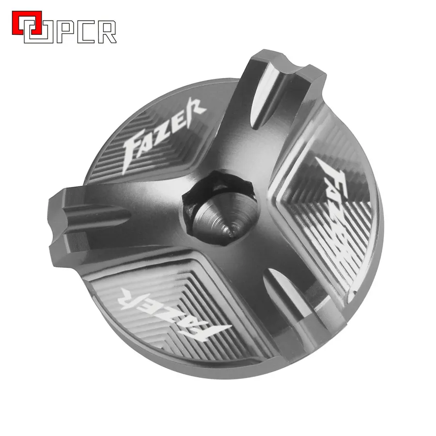 FAZER logo Titanium С логотипом Auminum масляный наполнитель двигателя Dain Крышка Штепсельной Вилки для Yamaha FZ1/FAZER FZ6 FZ6R FZ8 FAZER 2006 - Цвет: FAZER logo Titanium