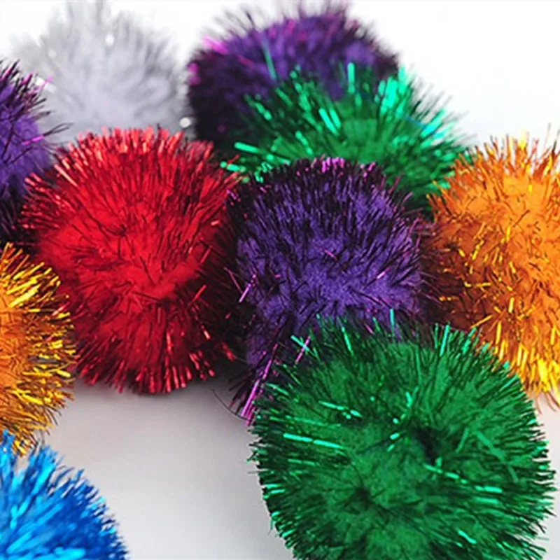 10/50/100 Pcs Funny Cat Toys Cute Stretch Plush Ball Cat Toy Ball Creative Colorful Interactive Cat Pom Pom Cat Chew Toy