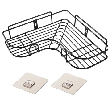 

Eco-friendly Basket Durable Storage Corner Kitchen Supplies Useful Wall Mounted Rack Organizer Shower Shelf Punch Free