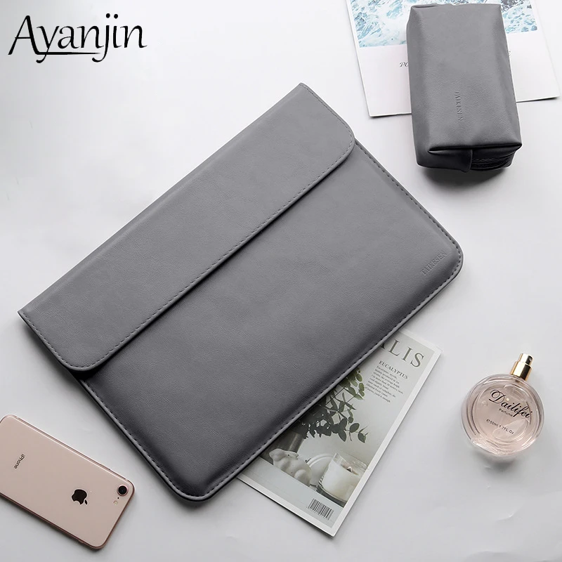 Сумка для ноутбука из искусственной кожи для женщин и мужчин с матовым рукавом 15,6 Для Macbook Air 13 Pro 11 12 14 15 чехол для Xiaomi notebook Cover