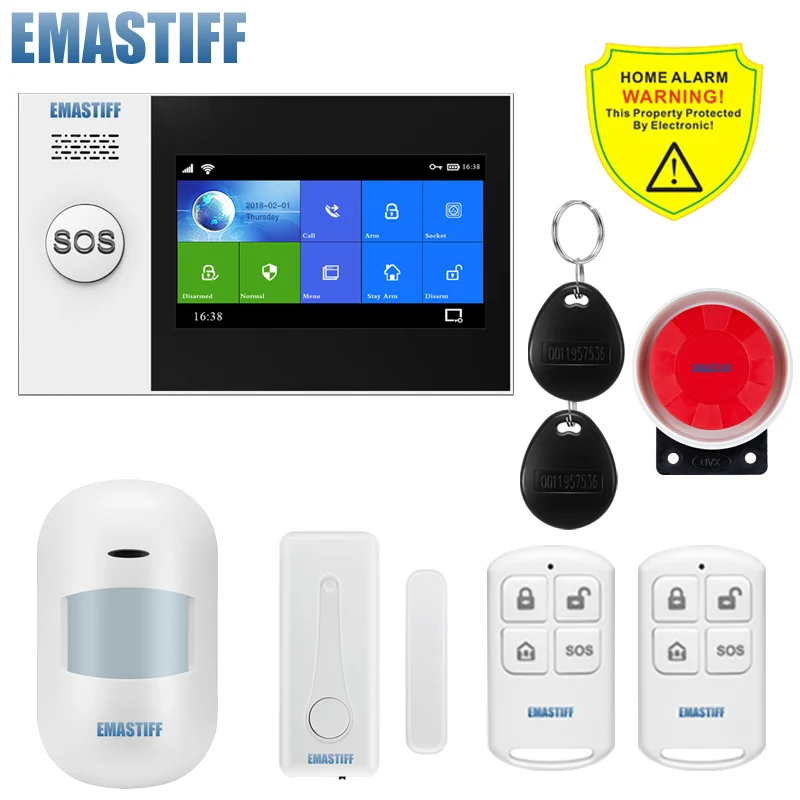 W4B1 W4B 4,3 дюймов TFT экран wifi GSM домашняя охранная сигнализация Детектор движения с приложением контроль пожарный детектор дыма Сигнализация - Цвет: W4B1