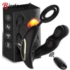 Male Prostate Massage Vibrator Anal Plug Silicone Waterproof G spot Stimulator Butt Plug Delay Ejaculation Dick Ring Toy For Men 1