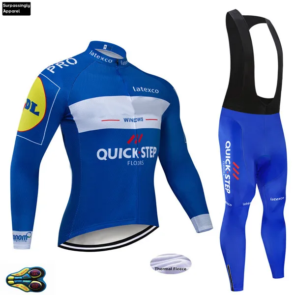 QUICK STEP Team зима велосипедная майка 12D набор велосипедных штанов Мужская Ropa Ciclismo термо флисовая велосипедная Одежда для велоспорта - Цвет: Picture Color