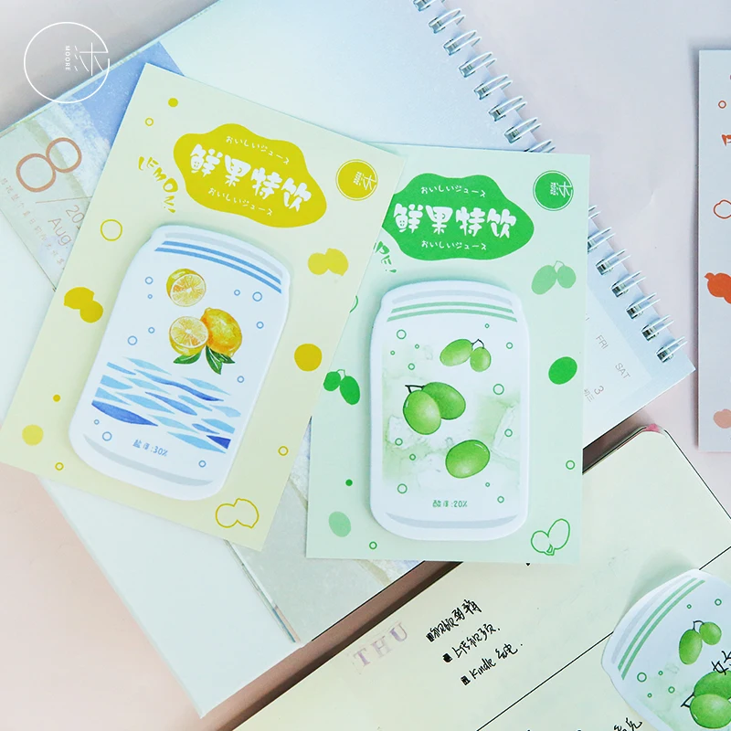 

pCute Canned Drinks Weekly Plan Sticky Notes Memo Pad Kawaii Stationery School Supplies Planner Label Paper Stickers Supplie
