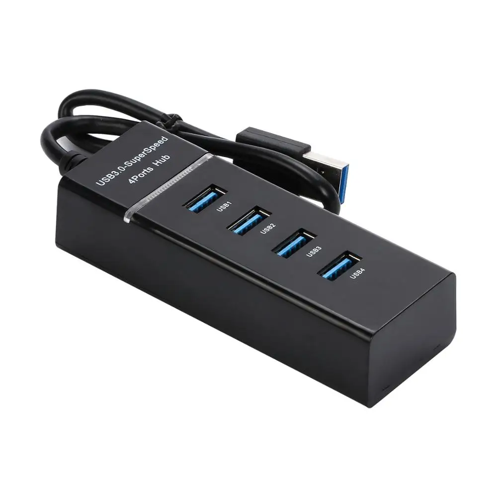 Мульти 4-Порты и разъёмы USB 3,0 концентратор разветвитель расширения настольных ПК адаптер USB Автомобильное зарядное устройство для мобильных телефонов PC FS