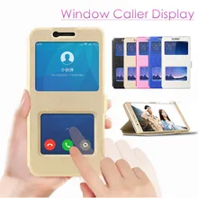 Luksusowe przednie okno zobacz skórzany odwróć obudowa do Xiaomi uwaga 7 6 5 Pro czerwony mi 7 K20 5 Plus Pro 4X 4A 5A mi 8 9 SE F1 A2 Lite pokrywa(China)