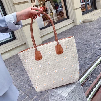 

Ethnic style fashion casual shoulder tote bag 2020 summer new texture casual portable lace embroidery female bag