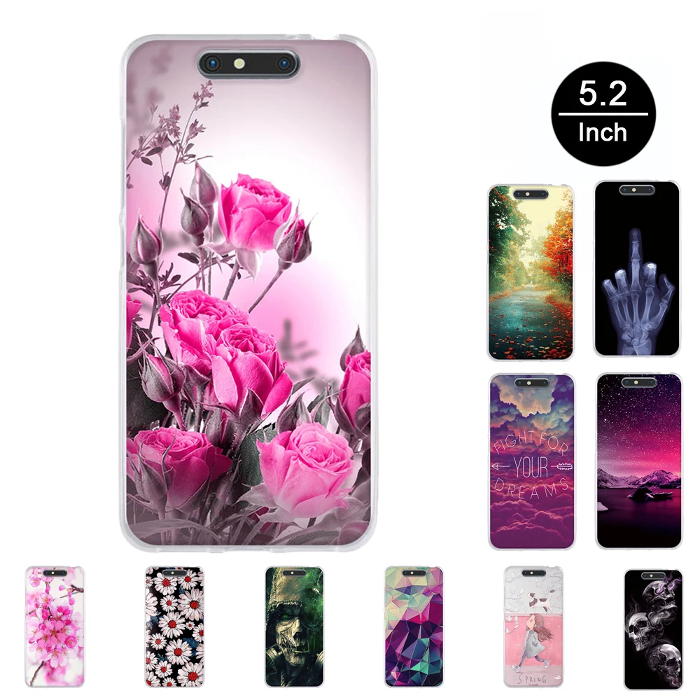 Мягкий чехол из ТПУ для ZTE Blade V8 5 2 дюйма рельефный 3D с рисунком защитный задней