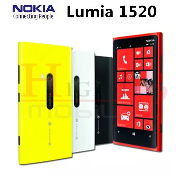 Original Nokia Lumia 1520 Windows 8 Quad Core 2GB RAM Camera 20MP NFC Bluetooth 4.0 GPS 3G 4G moblie phone buy refurbished iphone