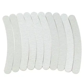 

10pcs New Nail Files Sanding Trimmer Buffer Double-sided Nail Art Tools Grey Curve Banana For Nail Art Tips Sand Bar Manicure