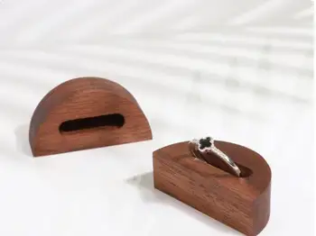 

Solid Wood Black Walnut Jewelry Display Stand Wood Block Tray Wood Strip Ring Bracelet Pallet Square Series Jewelry Rack Wooden