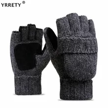 YRRETY унисекс плюс толстые мужские перчатки без пальцев мужские шерстяные зимние теплые открытые перчатки вязаные теплые перчатки на половину пальцев