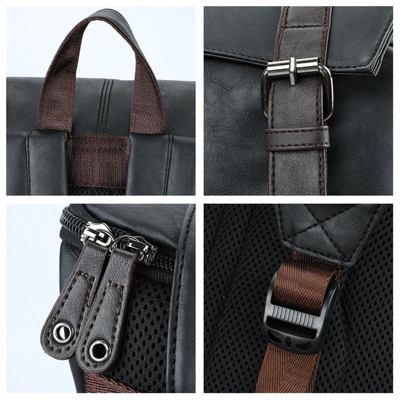 VICUNA POLO, простой лоскутный Большой Вместительный мужской кожаный рюкзак для путешествий, повседневный мужской рюкзак mochila, кожаный рюкзак для путешествий
