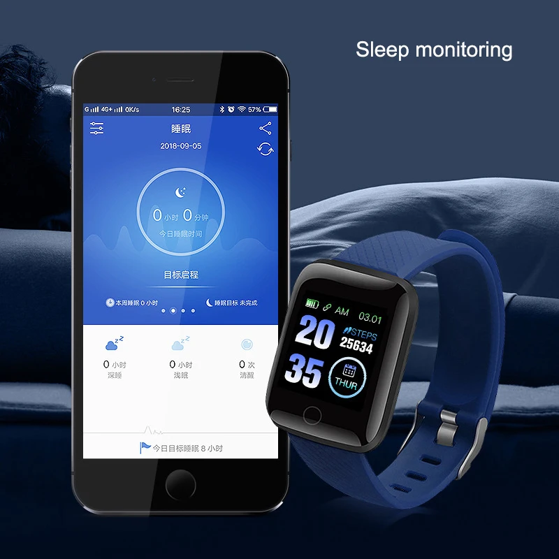 2019 хит силиконовый ремешок для часов удобный умных 116 плюс спортивные часы