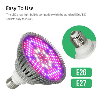 

100Watt LED Grow Light Bulb Plant Grow Lamp E27 Full Spectrum Garden Fruit Flower Seedling Fitolamp Growth Light