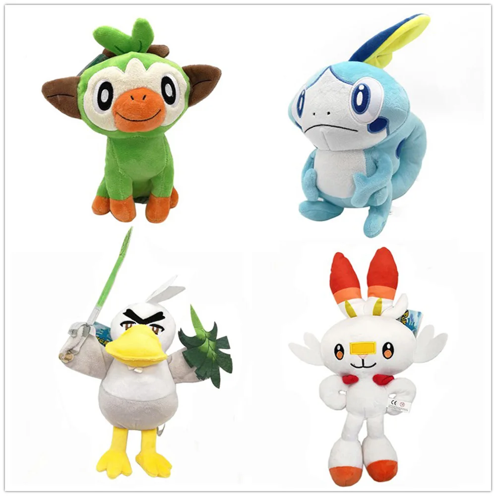 10/лот 4 стиля Scorbunny Sobble Grookey Galarian Sirfetch 'd 23-36 см мягкие игрушки - Цвет: Mix up