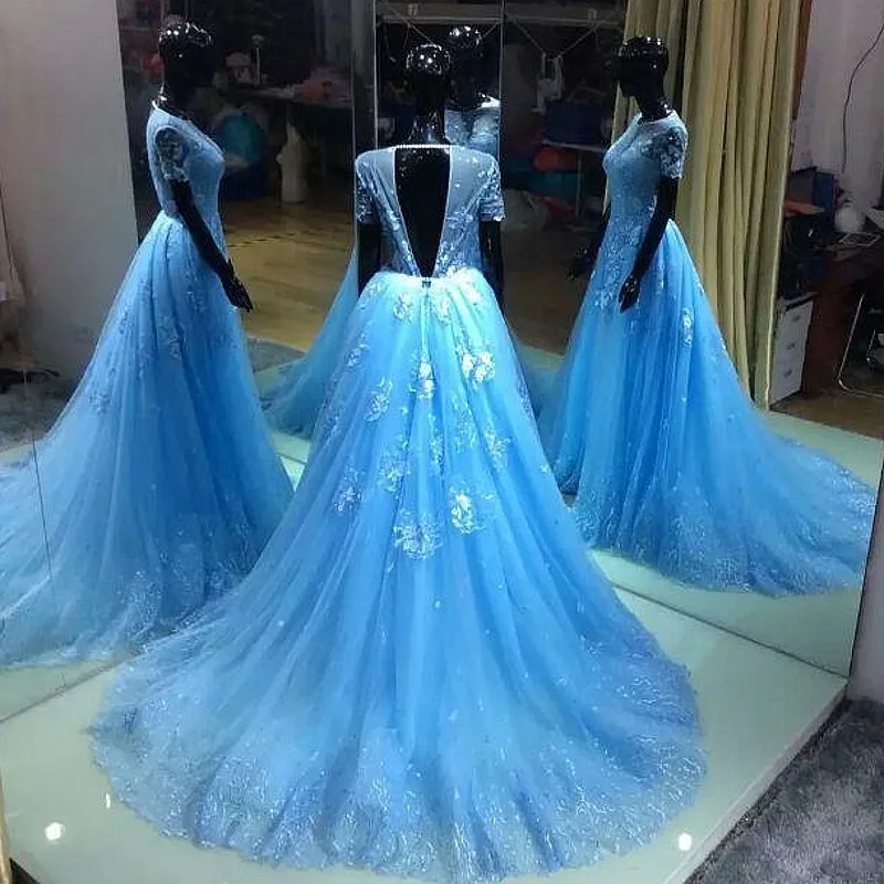Синие длинные вечерние платья на выпускной с открытой спиной vestido de noiva longo вечерние кружевные аппликации с коротким рукавом для мамы невесты платья