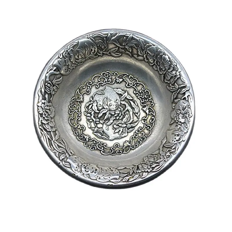 

China Old Feng Shui Ornaments White Copper Silver Plating Writing-Brush Washer Bowl