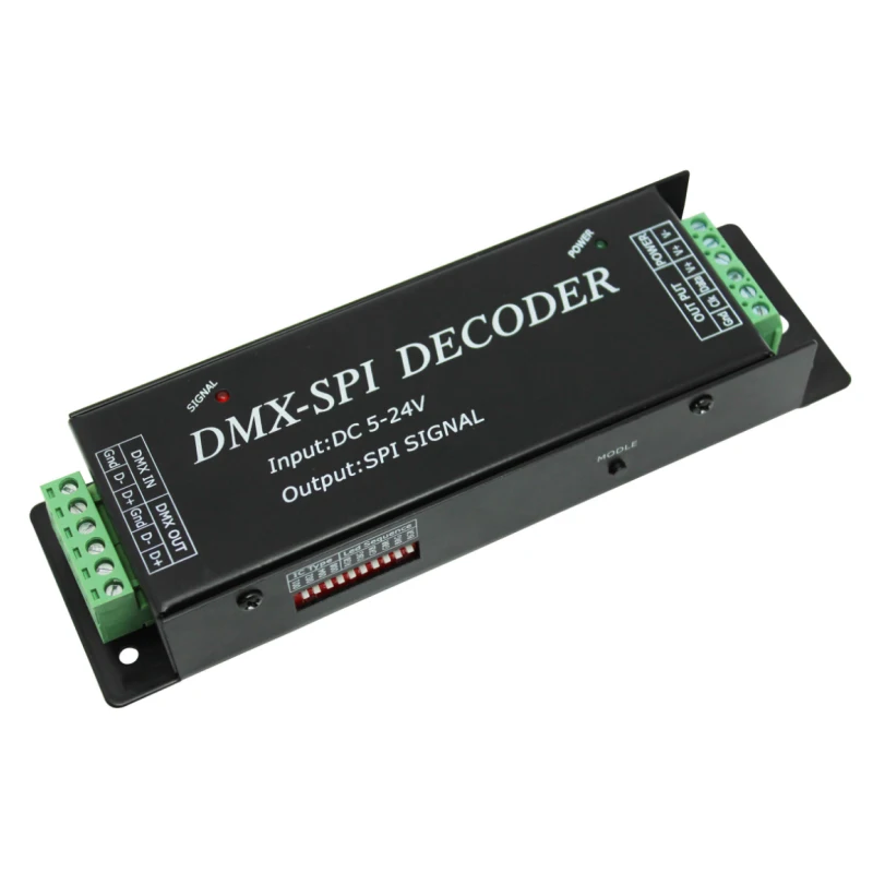 Светодиодный dmx-spi декодер для 2801 6803 2812 2811 IC RGB светодиодные ленты DMX200 DC5V 12V 24V Вход 512 точка SPI TTL сигнал светодиодный контроллер