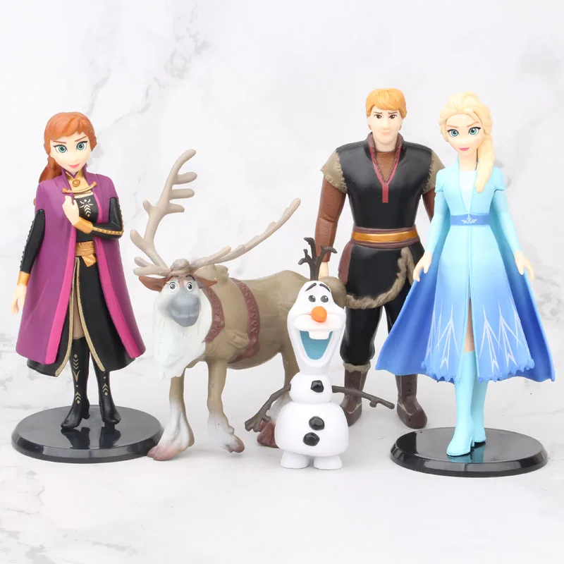 Игрушки Принцессы Disney 5 шт./лот 9-14 см Холодное сердце 2 Снежная королева Эльза Анна