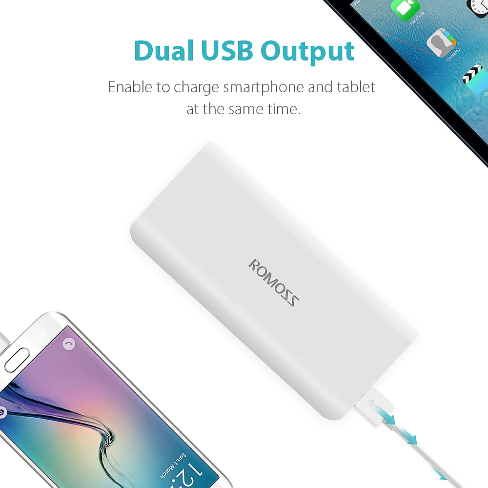 Внешний аккумулятор ROMOSS Solo 5 10000 мАч портативное зарядное устройство для iPhone 8plus