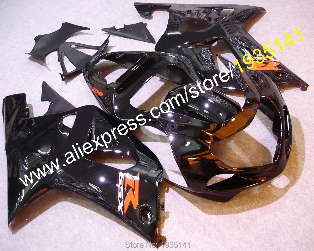 Комплект кузова для Suzuki GSX-R600 GSX-R750 K1 2001 2002 2003 GSXR600 GSXR750 глянцевый черный мотоцикл обтекатель комплект(литье под давлением
