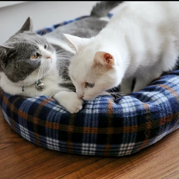 

Round Cotton Cat Pad Strip With Paw Print Cat Bed Pet Dog Bed Small Dog Cat House Spring and Autumn Warm Sleep Bed Puppy Pad
