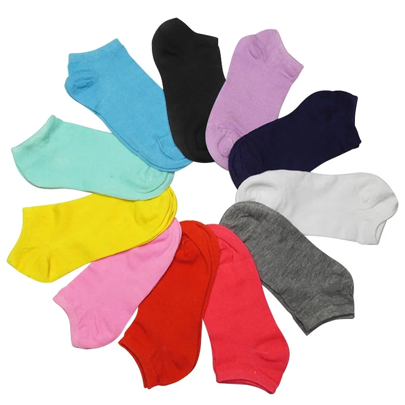 

10pcs=5pairs/lot Women Cotton Socks Summer Autumn Cute Candy Color Boat Socks Ankle Socks Women's Thin Sock Slippers Girls