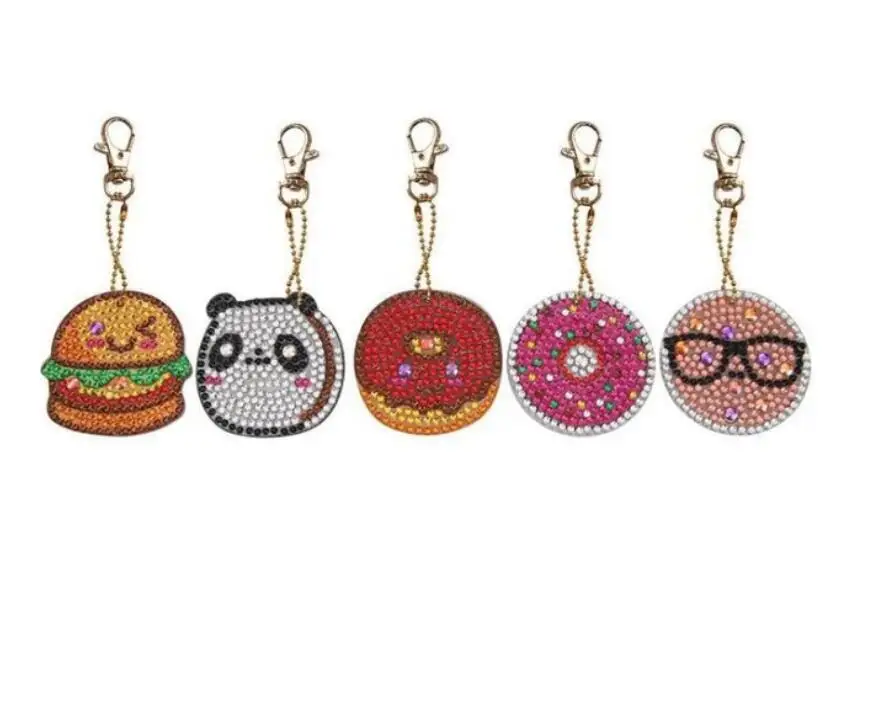 Keychain 5D DIY Алмазная картина брелок горный хрусталь подвеска с вышивкой DIY ремесло набор для картин из алмазов вышивка крестом брелок аксессуары - Цвет: Keychain