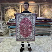 YILONG 2'x3' небольшой турецкий ковер ручной вязки из чистого шелка Традиционные ковры(HF144B