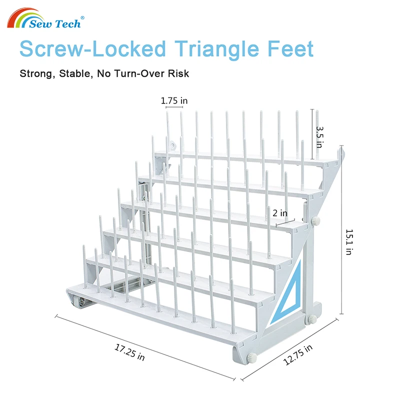 Deluxe Embroidex 60 Spool Cone Thread Stand/Rack Organizer for Sewing and  Embroidery Machine Easy Setup