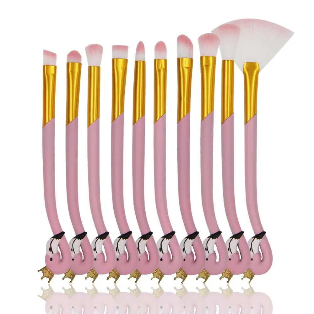 5 pcs/10pcs Cute Pink Flamingo Makeup Set Brush Eyebrow Foundation Brushes Tools Lip Christmas Gift | Красота и здоровье